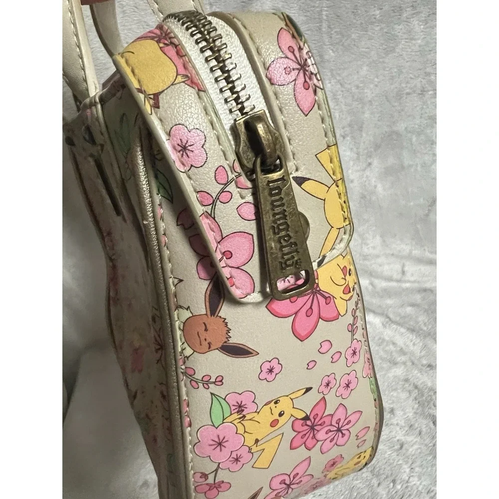 Loungefly Nintendo Pokemon Pikachu & Eevee Cherry Blossom Satchel Crossbody Bag